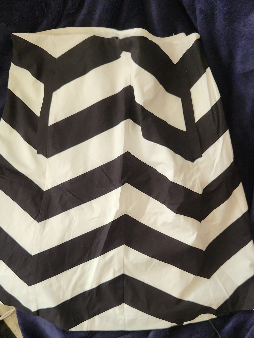 Black & White Chevron A-Line Skirt